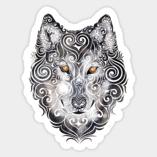 Swirly Wolf Sticker